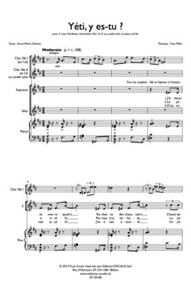 Yéti, y es-tu ?  (partition direction)