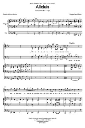 Alléluia et anamnèse (partition direction) – Pascal Gendre