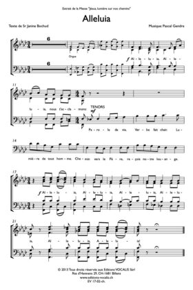 Alléluia et anamnèse (partition chœur) – Pascal Gendre
