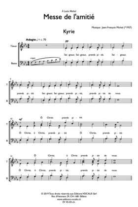 Messe de l&rsquo;amitié (partition chœur) – Jean-François Michel