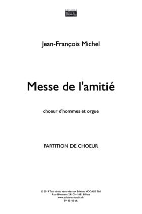 Messe de l&rsquo;amitié (partition chœur) – Jean-François Michel