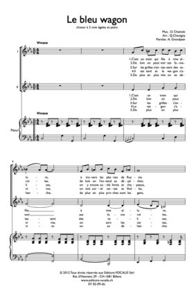 Le bleu wagon (partition direction) – Quentin Chevigny