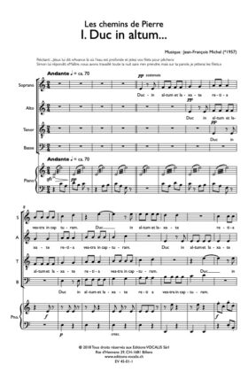 Les chemins de Pierre (partition chœur) – Jean-François Michel / Pierre Schuwey