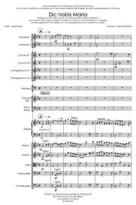 Dic nobis Maria (partition direction) – Michel Waeber / André Ryser