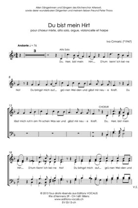 Du bist mein Hirt (partition chœur) – Ivo Crmaric