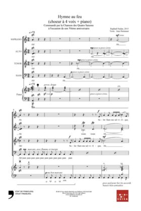 Hymne au feu – Raphaël Sudan / Jean Steinauer (partition de direction)