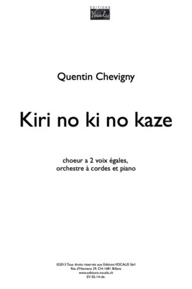 Kiri no ki no kaze (Haïku) (matériel d&rsquo;orchestre) – Quentin Chevigny
