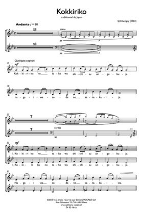 Kokkiriko (partition chœur) – Quentin Chevigny
