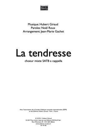 La tendresse – Hubert Giraud / Noël Roux / Jean-Marie Gachet