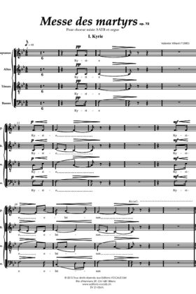 Messe des martyrs (partition chœur) – Valentin Villard
