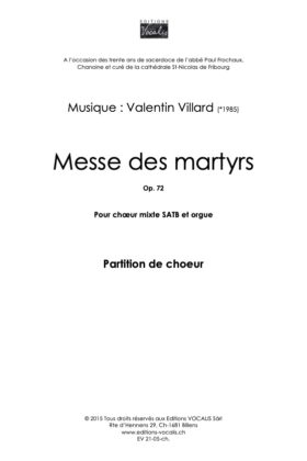 Messe des martyrs (partition chœur) – Valentin Villard