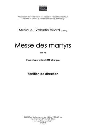 Messe des martyrs (partition direction) Valentin Villard