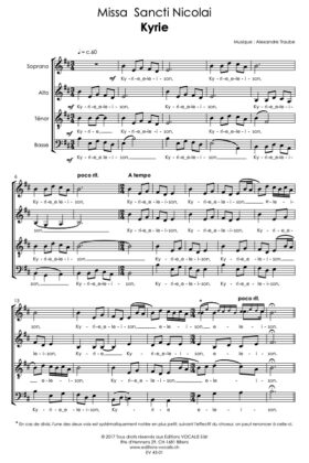 Missa Sancti Nicolai (partition de chœur) – Alexandre Traube