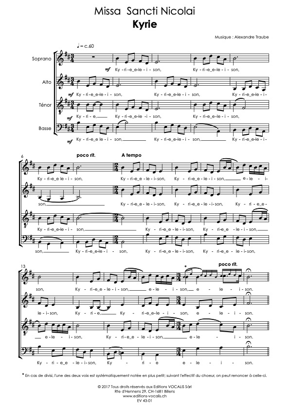 Missa Sancti Nicolai (partition de chœur) - Alexandre Traube – Image 2