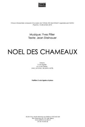 Noël des chameaux (partition de chœur 2 voix égales et piano) – Yves Piller / Jean Steinauer