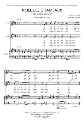 Noël des chameaux (partition de chœur 2 voix égales et piano) – Yves Piller / Jean Steinauer