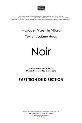 Noir (partition de direction) – Valentin Villard / Josiane Haas