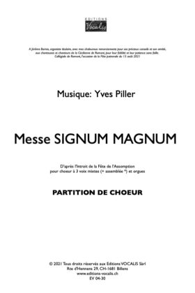 Messe Signum magnum (partition de chœur) – Yves Piller