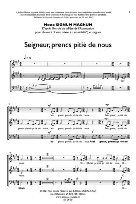 Messe Signum magnum (partition de chœur) – Yves Piller