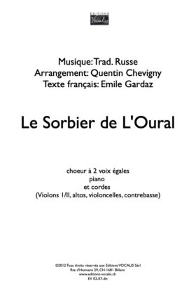 Le sorbier de l’Oural (partition direction) – Quentin Chevigny