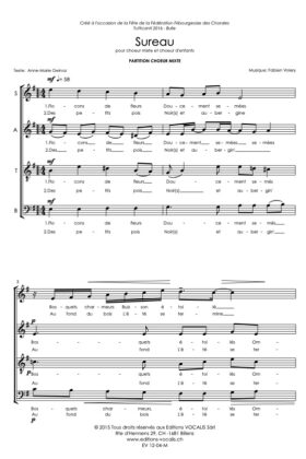Sureau (partition chœur mixte) – Fabien Volery / Anne-Marie Geinoz