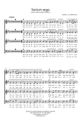 Tantum Ergo (partition chœur) – Ludwig van Beethoven