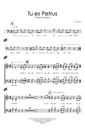 Tu es Petrus (partition chœur) – Ivo Crmaric