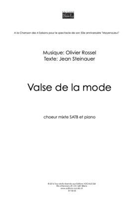 Valse de la mode – Olivier Rossel / Jean Steinauer