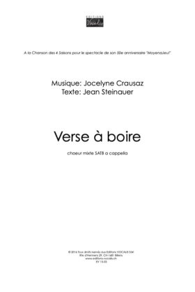 Verse à boire – Jocelyne Crausaz / Jean Steinauer