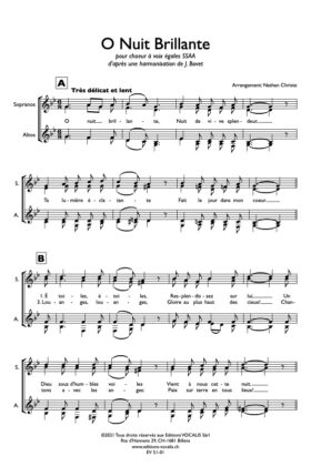 O nuit brillante – Arr. Nathan Christe