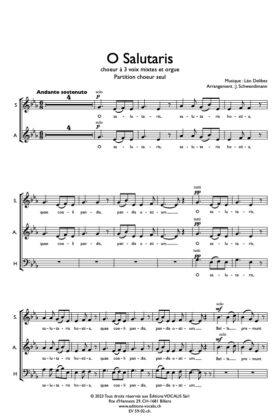 O Salutaris (partition chœur) – Léo Delibes / Jörg Schwendimann