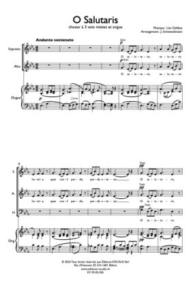 O Salutaris (partition de direction) – Léo Delibes / Jörg Schwendimann