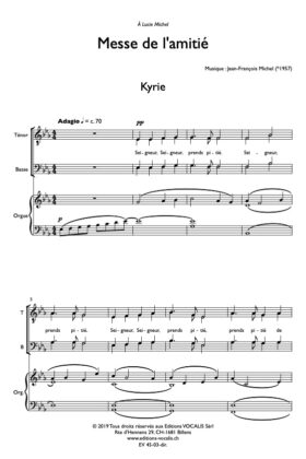Messe de l&rsquo;amitié (partition de direction) – Jean-François Michel