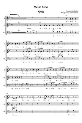 Messe brève (partition chœur) – Léo Delibes / Jörg Schwendimann