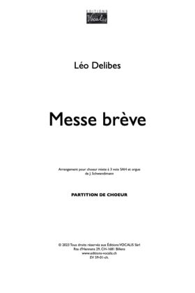 Messe brève (partition chœur) – Léo Delibes / Jörg Schwendimann