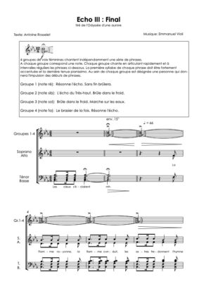 Echo III (final) (tiré de « L&rsquo;Odyssée d&rsquo;une aurore) – Emmanuel Violi / Antoine Rosselet
